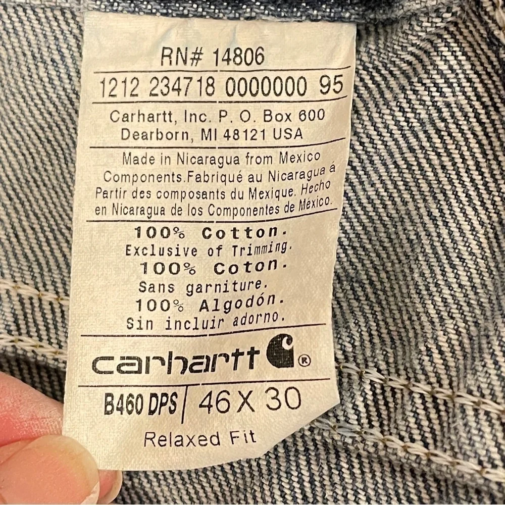 Carhartt Men’s Gray Denim Relaxed Fit Work Jeans B460 DPS 46X30 Workwear